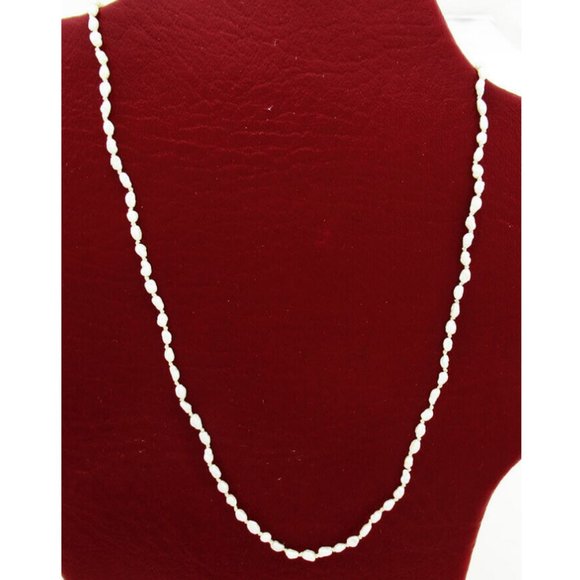 Freshwater White Pearls Necklace 14k Yellow Gold